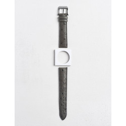 Camille Fournet strap Oostrich charcoal grey