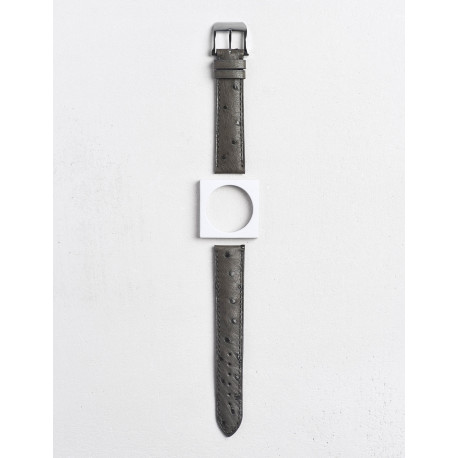 Camille Fournet strap Oostrich charcoal grey
