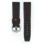 Tritone Hirsch Watch Strap Brown with white stitching