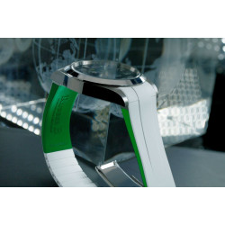 Rubber B Strap for Rolex Air-King 126900 - M215 White/Green