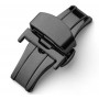 Double folding deployant clasps in brushed black PVD stainless steel
