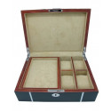 Kronokeeper watch box in oak wood lacquered blue for 4 watches﻿ and accessories