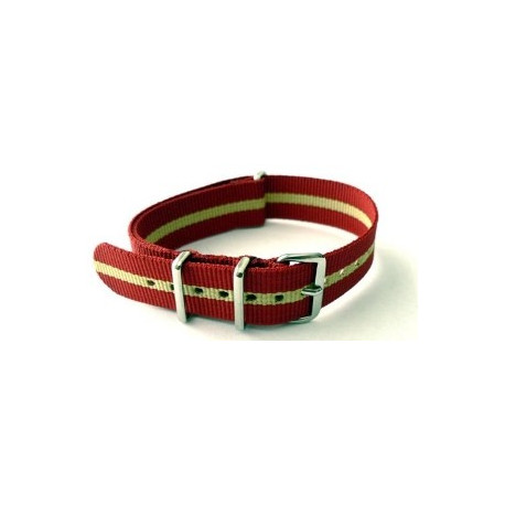 Bracelet nylon NATO Rouge/Sable