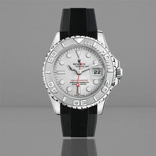 Rubber B Strap M317 Black/ Tuxedo Velour with buckle - detail