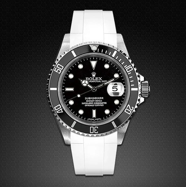 RubberB M106 White with buckle Strap - detail