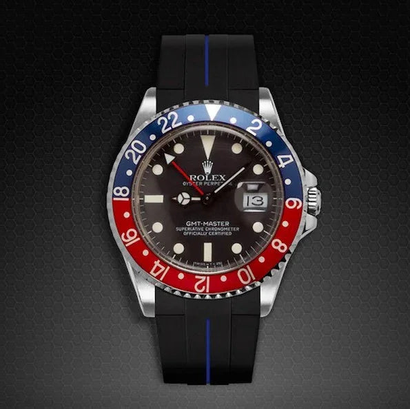 RubberB M106 Black/Blue with buckle Strap - view 3