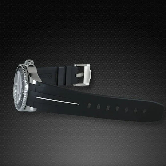 RubberB M107 Black/White with buckle Strap - view 4