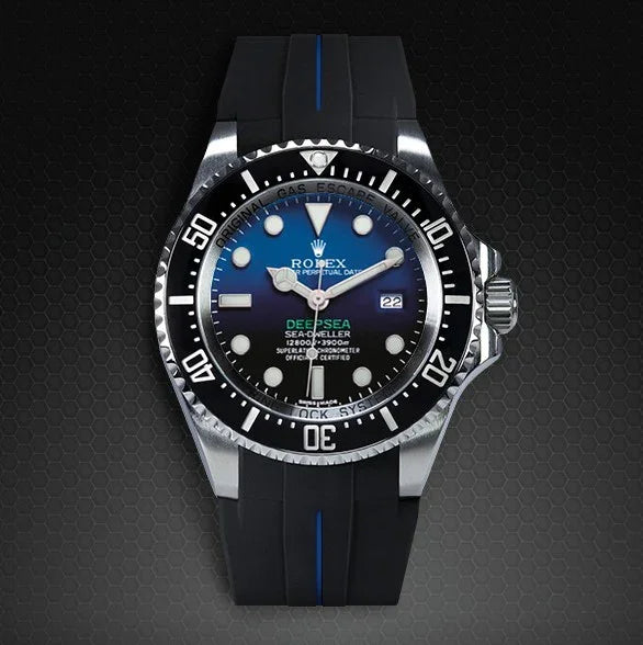 RubberB M107Black/Blue with buckle Strap - view 3