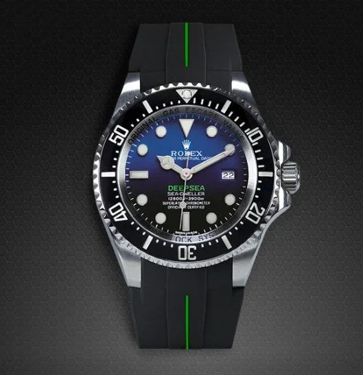 RubberB M107 Black /Green with buckle Strap - detail