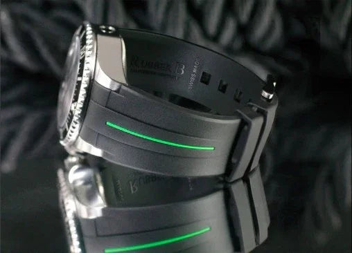 RubberB M107 Black /Green with buckle Strap - view 5