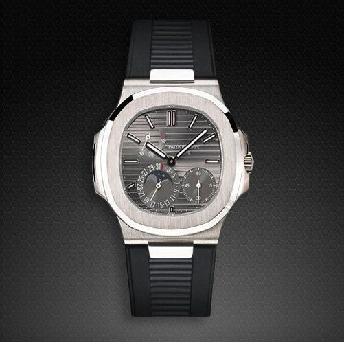 Rubber B strap PK77 for Patek Philippe Nautilus Black