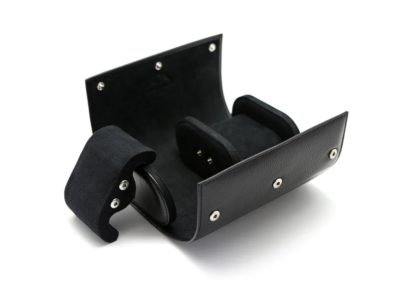 Phase De Lune Leather travel case for 2 watches - detail