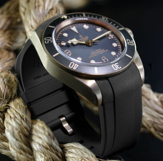 Rubber B strap T803 Black with buckle