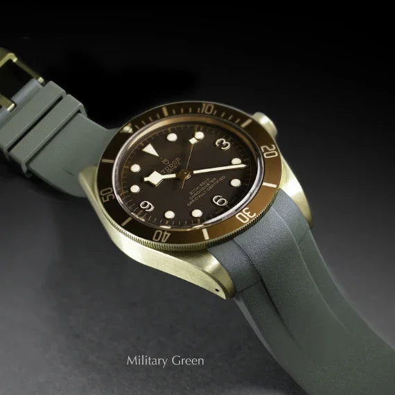 RubberB T803 Military Green for Tudor Black Bay Bronze Strap - detail