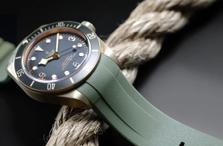 RubberB T803 Military Green for Tudor Black Bay Bronze Strap - view 3