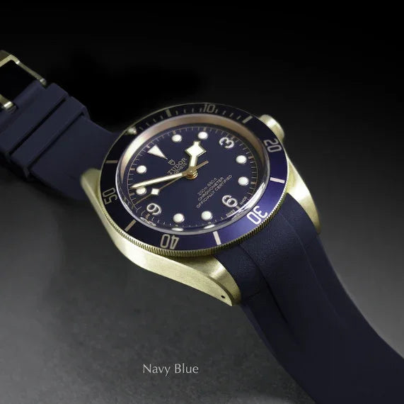 RubberB T803 Navy Blue for Tudor Black Bay Bronze Strap - detail