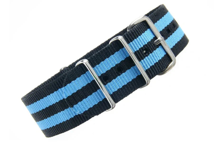 Watch NATO strap Black/Blue - NATO nylon watch strap