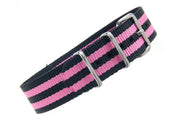 Watch NATO strap Black/Pink - NATO nylon watch strap