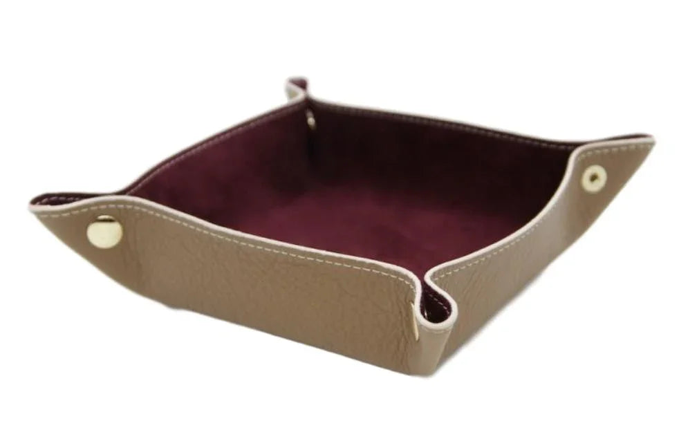 Valet Tray in calf leather and suede - detail