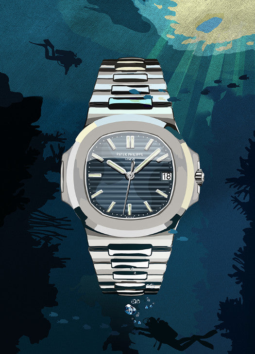 Watchoniste X MisterChrono art printing - 50 shades of blue - 60x80