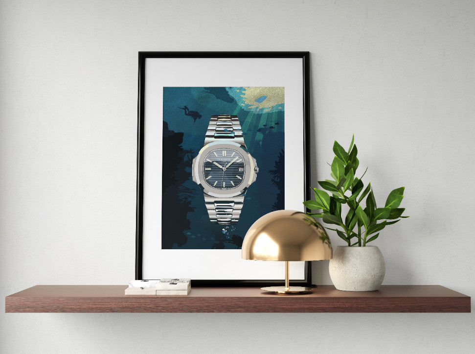 Watchoniste X MisterChrono art printing - 50 shades of blue - 60x80