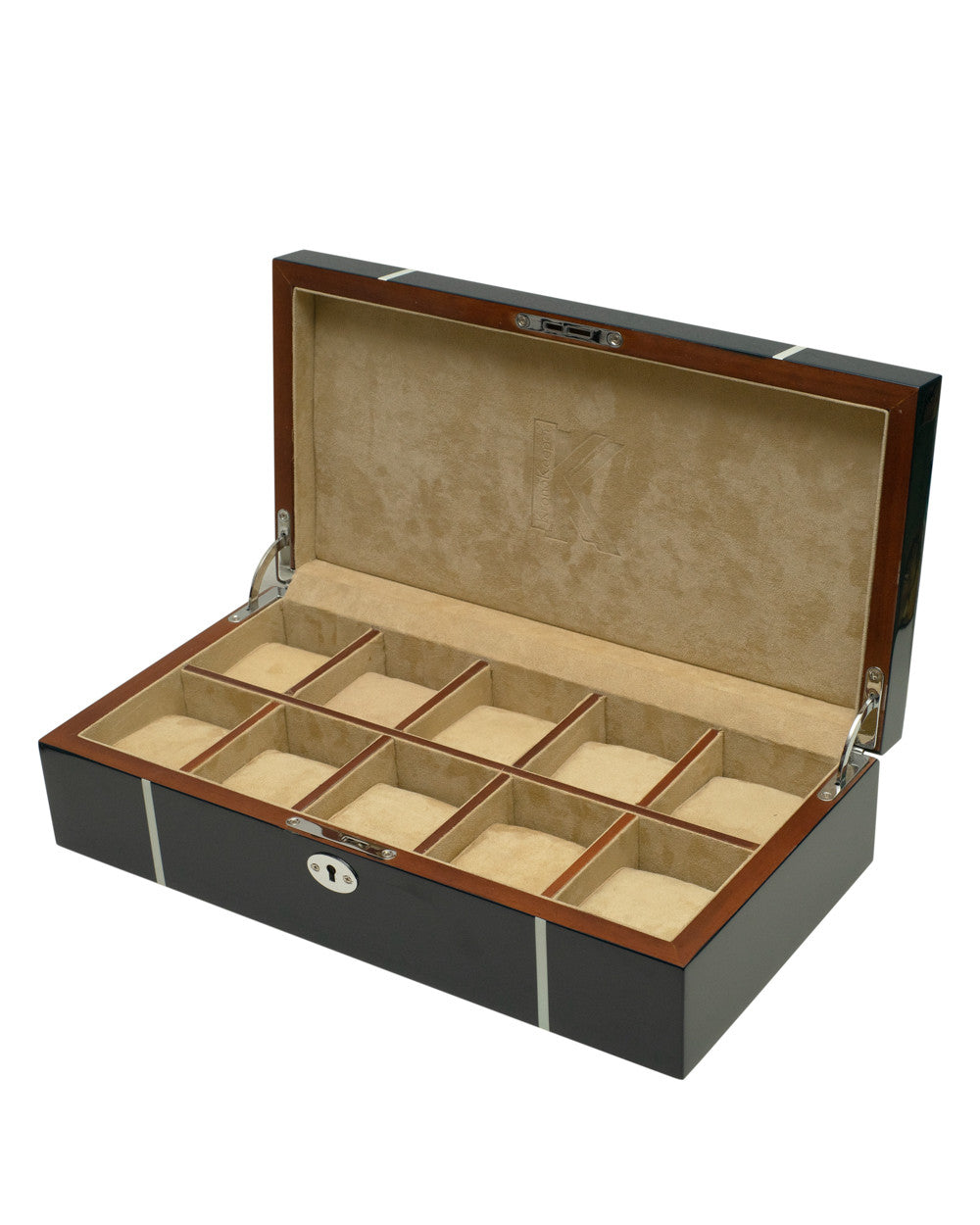 Coffret en chêne laqué bleu KronoKeeper pour 6 montres