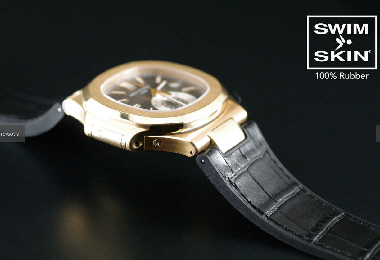 Rubber B strap Alligator SwimSkin PK79S Black