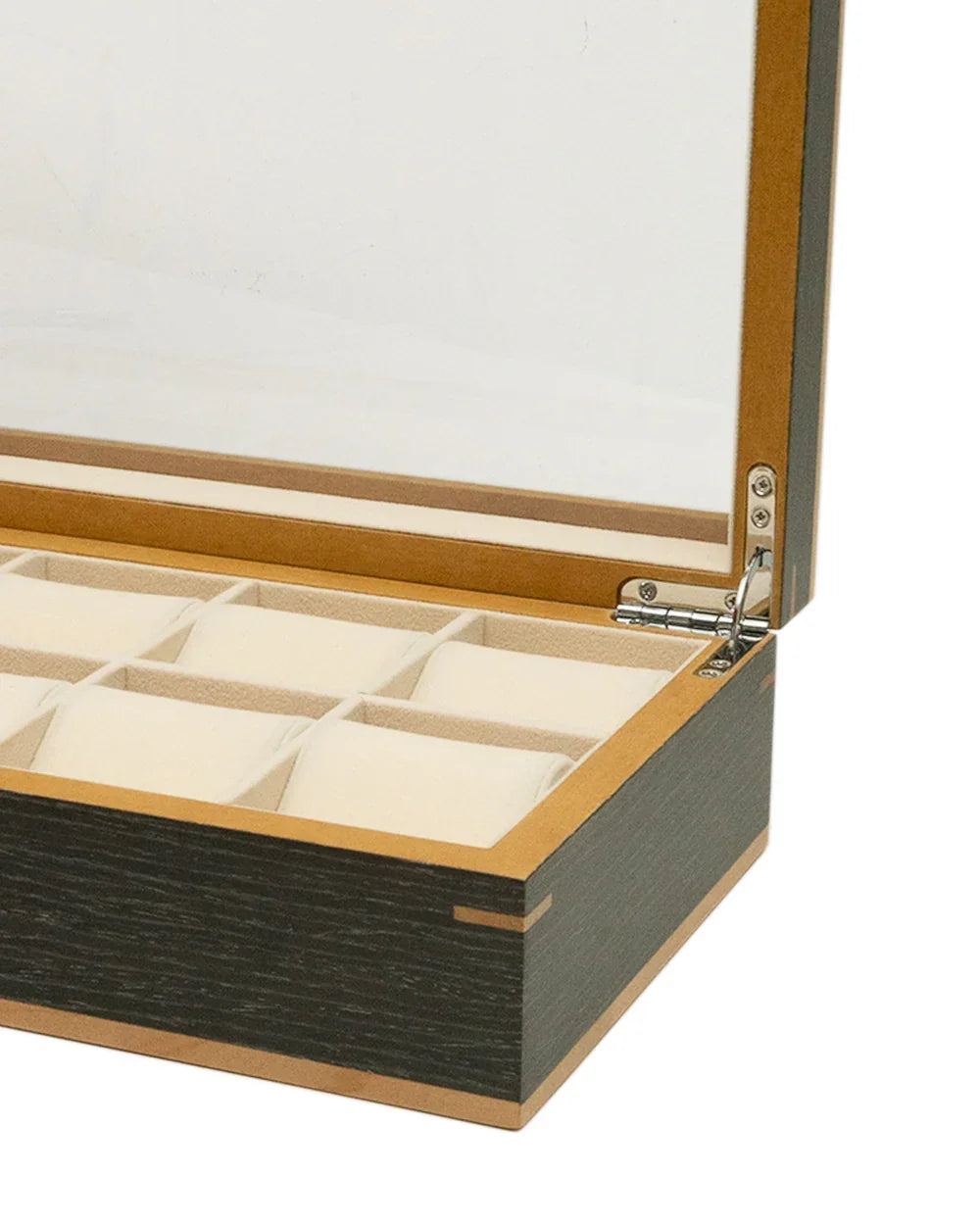 Clipperton 10 watch box in grey wood with glass lid - view 3