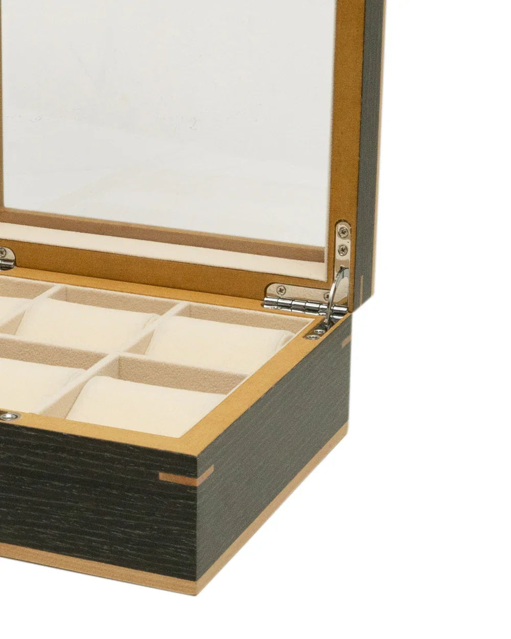 Clipperton 6 watch box in grey wood with glass lid - view 3