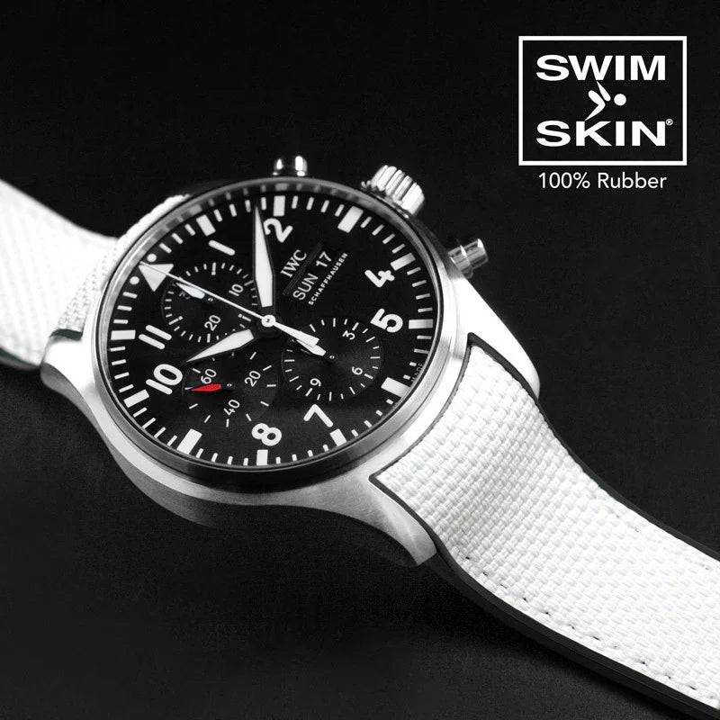 RubberB Ballistic SwimSkin 21mm - White Strap - detail