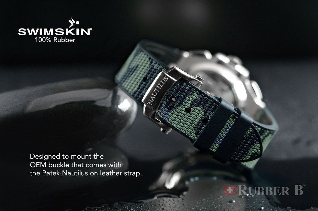 RubberB strap SwimSkin Twill for Patek Philippe Nautilus - Camo