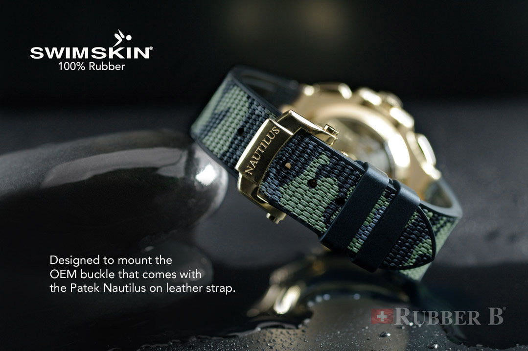 RubberB strap SwimSkin Twill for Patek Philippe Nautilus - Camo