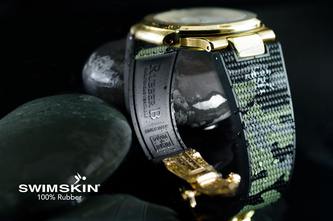 RubberB strap SwimSkin Twill for Patek Philippe Nautilus - Camo