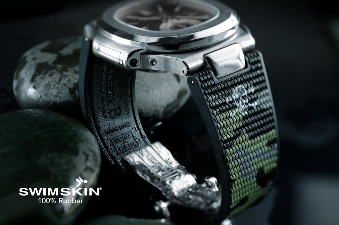 RubberB strap SwimSkin Twill for Patek Philippe Nautilus - Camo