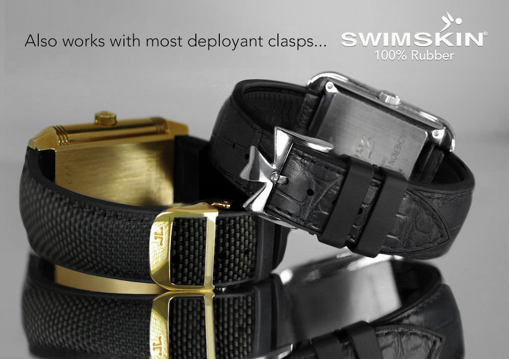 Rubber B strap Alligator SwimSkin Black