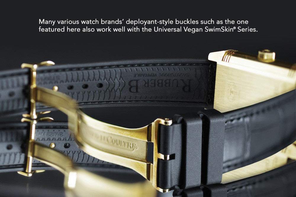 Rubber B strap Alligator SwimSkin Black