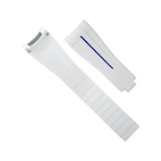 RubberB M109 White/Pacific Blue for Rolex Yachtmaster II 44mm Strap - rubber watch strap