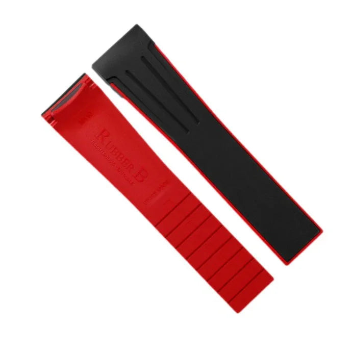 RubberB M110 Black/Red Strap - rubber watch strap