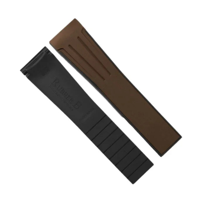 RubberB M110 Brown/Black Strap - rubber watch strap