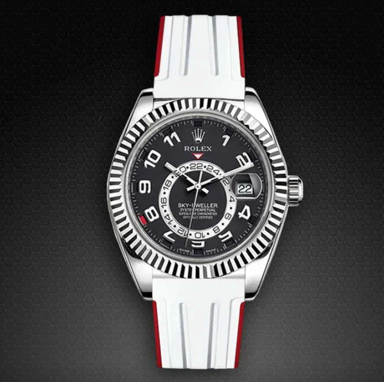 RubberB M110 White/Red Strap - detail