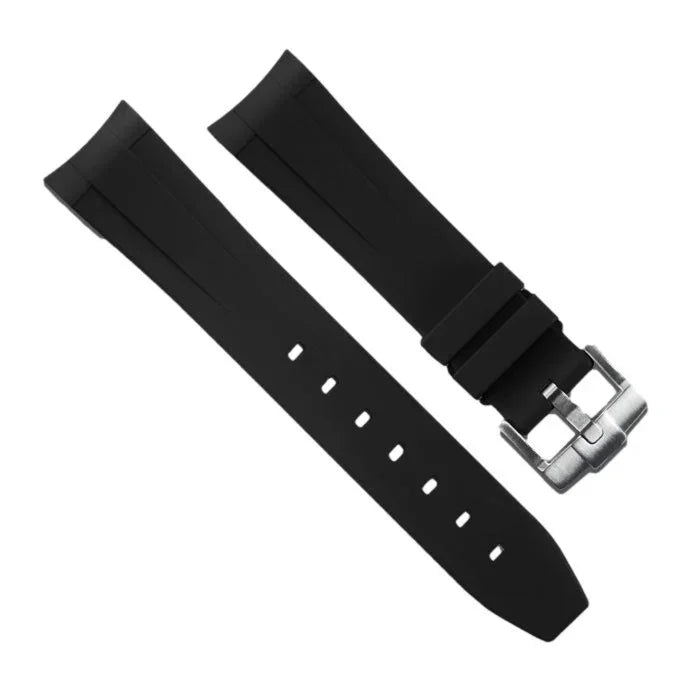RubberB M113 Black with buckle Strap - rubber watch strap