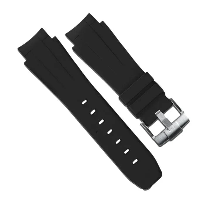 RubberB M107 Black with buckle Strap - rubber watch strap