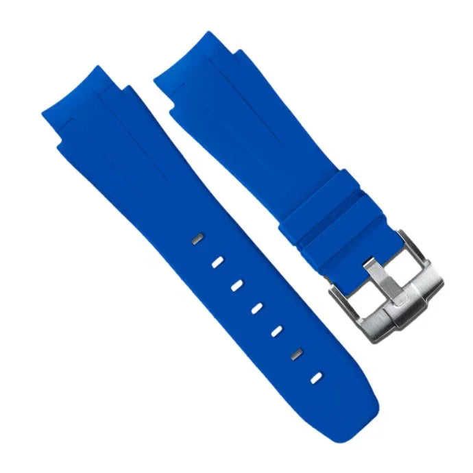 RubberB M107 Blue with buckle Strap - rubber watch strap