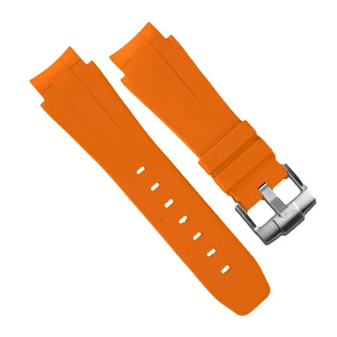 RubberB M107 Orange with buckle Strap - rubber watch strap