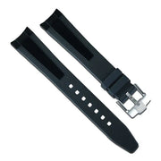 Rubber B Strap M316 Tuxedo Velour with buckle - rubber watch strap