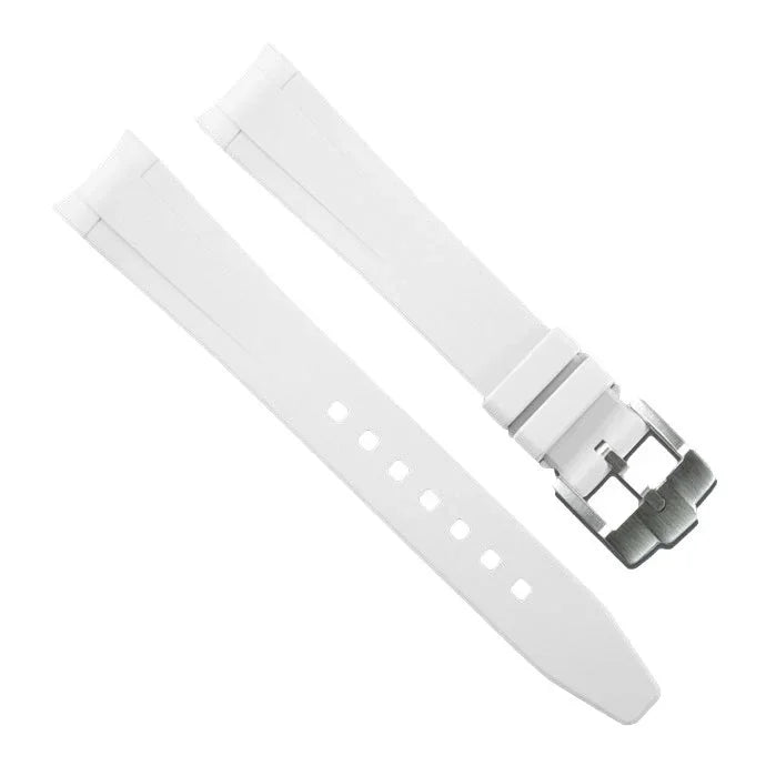 Rubber B Strap M317 White with buckle - rubber watch strap