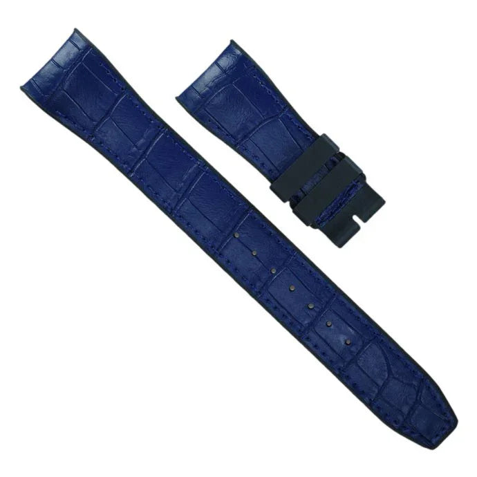 RubberB Alligator SwimSkin for IWC Big pilot - Navy Blue Strap - alligator leather watch strap