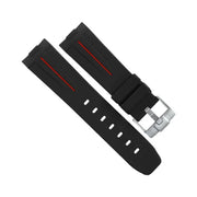 RubberB Strap Black/red Luminor 44 mm 1950 Type II - rubber watch strap