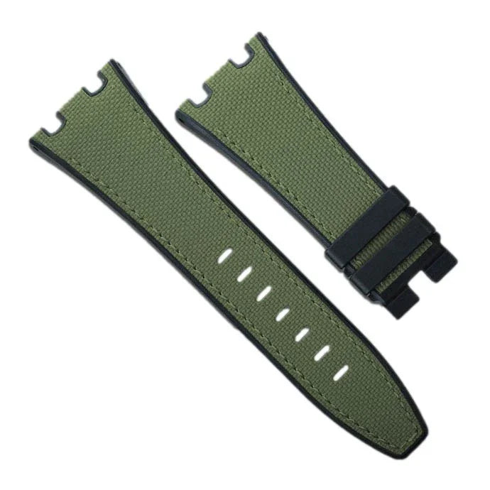 RubberB Sailcloth SwimSkin APC42 Military Green Strap - rubber watch strap