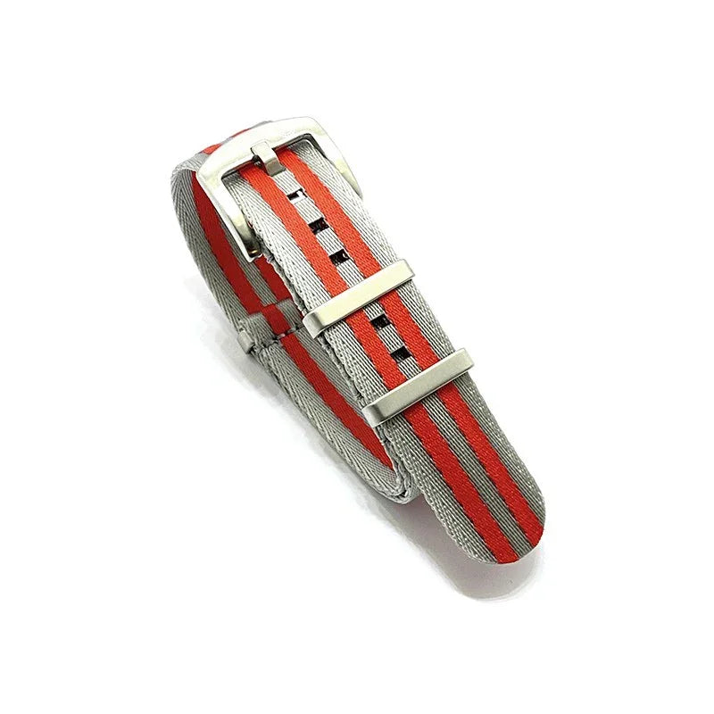 Seat Belt Nato - Grey/Red - NATO nylon watch strap